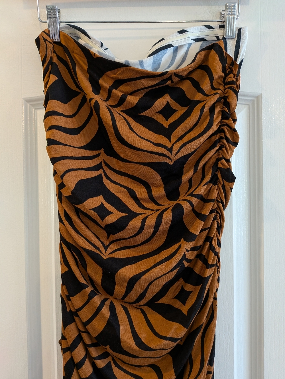 Anthropologie Strapless Mixed Animal Print Dress - Black, White, Brown - Picture 11 of 16